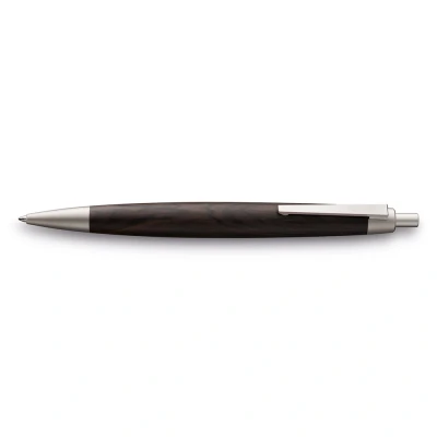 Image of Lamy 2000 blackwood elegant ballpoint pen with grenadilla wood casing and palladium finish perfectly balanced incl. giant refill M 16 in line width black