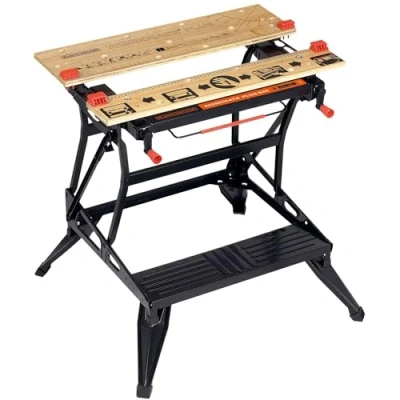 Image of BLACK+DECKER Workmate Plus, Work Bench Tool Stand Saw Horse , Dual Height with Heavy Duty Steel Frame, WM825