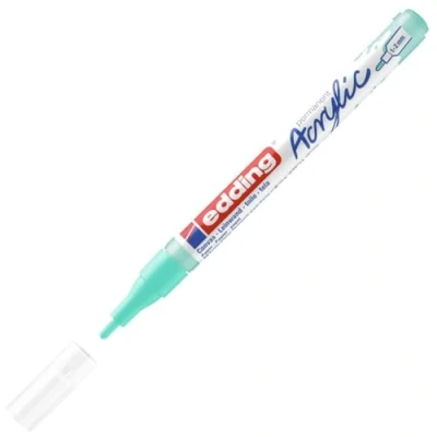 Image of edding 5300 acrylic marker fine turquoise 1 waterproof paint round nib 2mm pen for drawing on canvas, art paper and wood markers pebbles
