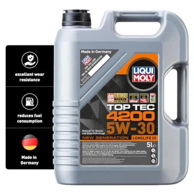 Image of P000323 Engine oil LIQUI MOLY Top Tec 4200 8973 5W 30 5l BMW: 5 Saloon, 4 Coupe, AUDI: A6 C6 C8 Avant, Q7, VOLKSWAGEN: CC