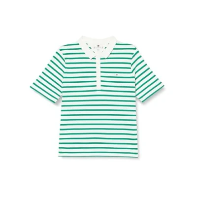 Image of Tommy Hilfiger Curve 1985 Polo shirt, Women&#039;s, Size: 20, Breton ecru/olympic green