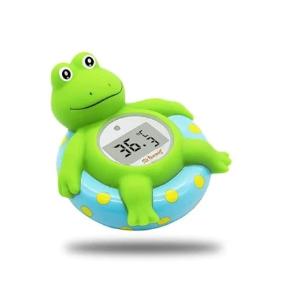 Image of Doli Yearning Frog Baby Bath Thermometer, Toddlers Floating Toy, Bathtub at Fahrenheit and Celsius degree Blue