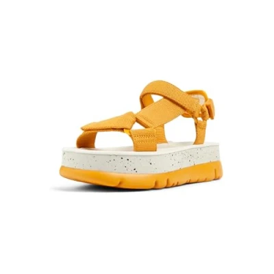Image of Camper Oruga UP Platform sandals, Women&#039;s, Size: 4, Mittel orange Textile