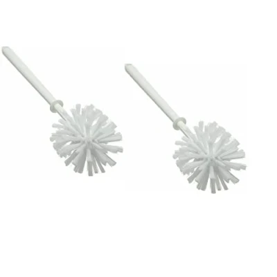 Image of Toilet Brush Plastic (2 Pack) Tough Bristles with Synthetic Fibres Deep Cleaning Brushes Ideal For Bathroom And ToiletFits All Holders (White)