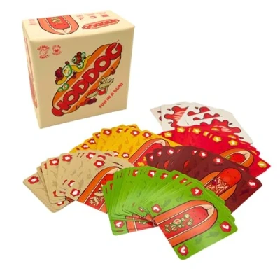Image of Joking Hazard Hoddog Card Game 82 Cards for Kids &amp; Adults, Race to Build the Longest with Fun Strategy, Includes Ketchup SPLAT Rulebook