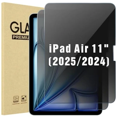 Image of ProCase 2 Pack Screen Protector for iPad Air 11 inch M2 2024 (6th Generation), Privacy Anti Spy Tempered Glass Film 6 A2902 A2903 A2904