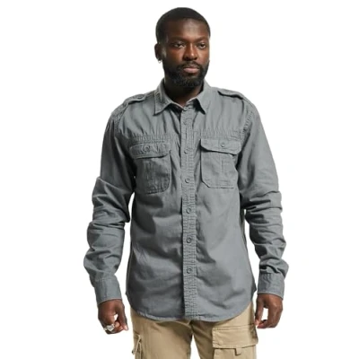 Image of Brandit Vintage Shirt, Men&#039;s, Size: XXL, Charcoal grey