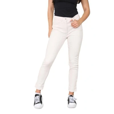 Image of M and CO Womens Mom Jeans Tapered Leg Straight Ladies High Stretch Denim Pants Beige Waist Size 10