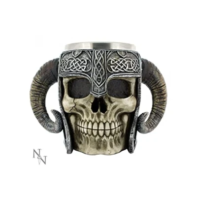 Image of Nemesis Now B2091F6 Viking Skull Tankard Mug 16cm Brown