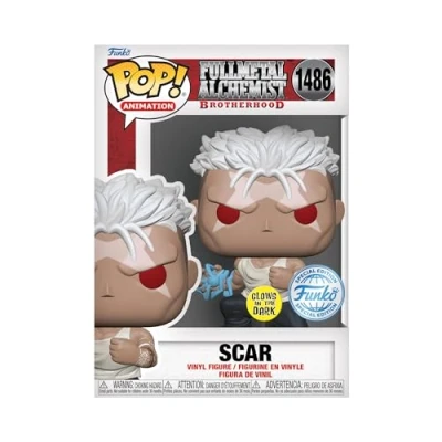 Image of Funko POP! Animation: FMA: B Scar Glow In the Dark Full Metal Alchemist: Brotherhood Amazon Exclusive Collectable Vinyl Figure Gift Idea Official Merchandise Toys for Kids &amp; Adults