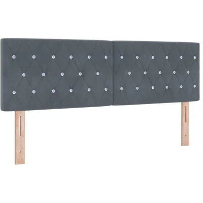 Image of vidaXL LED Headboard Crystal Button Tufted Dark Grey 72 cm Velvet