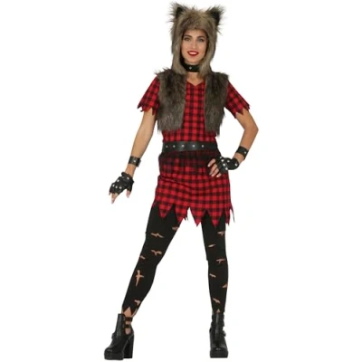 Image of FIESTAS GUIRCA Rebel Wolf Halloween Fancy Dress Costume Lady Size 10 12