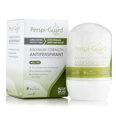 Image of Perspi Guard Maximum Strength Antiperspirant Roll On Strong Deodorant for Excessive Sweating &amp; Hyperhidrosis Treatment, Anti Sweat Extra Lasts up to 5 Days Unscented 50ml