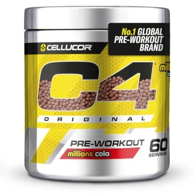 Image of C4 Original Pre Workout Powder, Cola, 60 Servings Zero Sugar Energy Drink Powder with 150mg Caffeine, 1500mg Creatine Monohydrate, 1600mg Beta Alanine