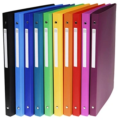Image of Exacompta Ref. 51299E Box of 20 flexible binders with OPAK label 4 round rings 15 mm diameter spine external dimensions 32 x 25 cm A4 file format assorted colors