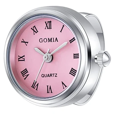 Image of JewelryWe Men Women Finger Watch Novelty Adjustable Ring Round Dial Roman Numeral Quartz Rings, for Mothers Day