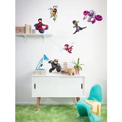 Image of Komar Wall Sticker Spidey and His Amazing Friends Chasing Size 50 x 70 cm Marvel Stickers Children&#039;s Room Colourful