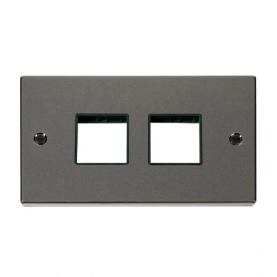 Image of Click Deco 2 Gang Plate x Aperture Unfurnished Black Nickel Inserts
