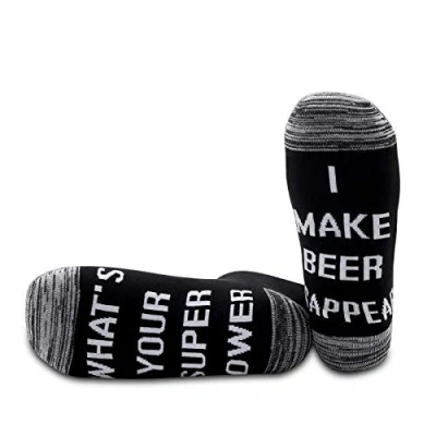 Image of NOBRANDS PYOUL 1 Pair Beer Socks Lover Gift I Make Disappear What’s Your Superpower Drinking (Make pair)