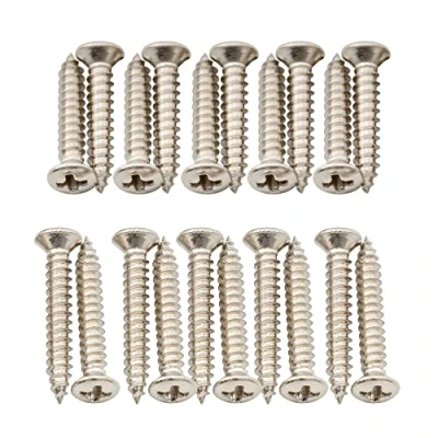 Image of Musiclily Ultra 2.5x15mm and 2.5x18mm Stainless Steel Countersunk Mounting Screws Set for Electric Guitar Bass Humbucker Pickup Ring, Nickel (Set of 20)