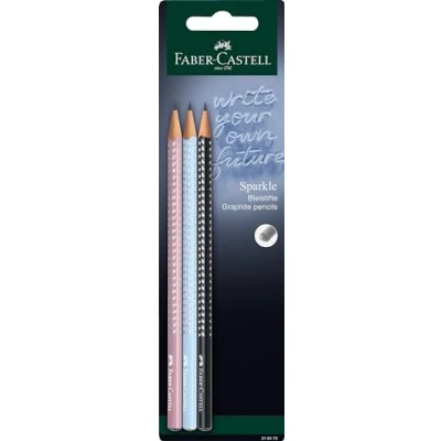 Image of Faber Castell New Harmony 218470 Pencil Set of 3 Sparkle Pencils, Hardness B