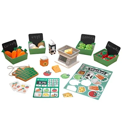 Image of KidKraft Farmer&#039;s Market Toy Food Set with Scale and Magnets, Accessory for Kids&#039; Kitchen, Play Kitchen Accessories, Toys, 53540