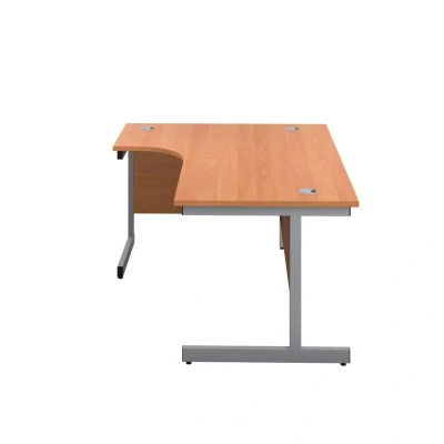 Image of First Left Hand Radial Desk 1800X1200mm Beech/Silver KF803133