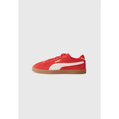 Image of PUMA Unisex Club II ERA Suede Sneaker, for All TIME RED White Gold, 4 UK