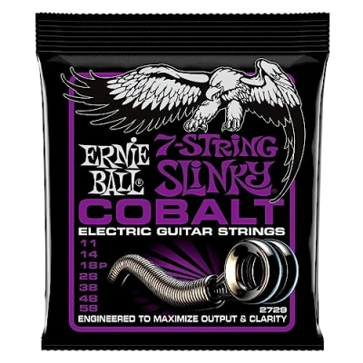 Image of Ernie Ball Power Slinky Cobalt 7 String Electric Guitar Strings 11 58 Gauge