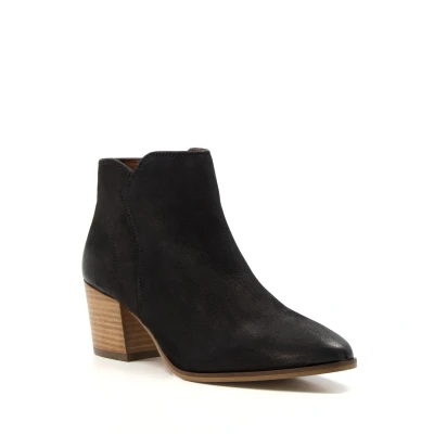 Image of Dune Ladies Parlor Heeled Suede Ankle Boots Size UK 4 Stacked Heel Black