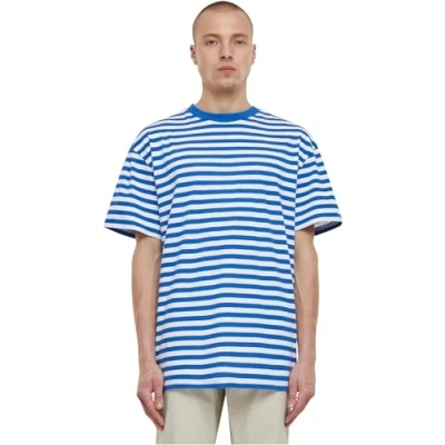 Image of Urban Classics Regular Stripe Print Tshirt, Men&#039;s, Size: XXL, White royal