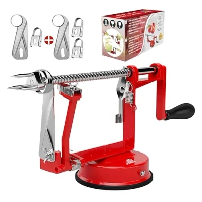 Image of ARSUK Apple Peeler 3 in 1 Fruit Corer Cutter and Peeling Machine for Kitchen Stainless Steel Apples Peelers &amp; Cutters Tool Easy to Peel Spiralizer