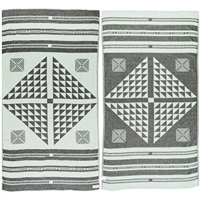 Image of Bersuse 100% Cotton Aruba Turkish Towel Black/Mint