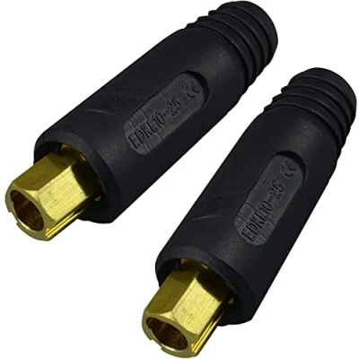 Image of RIVERWELD TIG Welding Cable Panel Connector Quick Fitting EDKL10 25 (#6 #4) 16 SQ MM 2pk