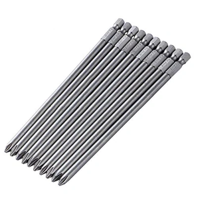 Image of Gasea 10pcs 150mm 1/4&quot; Hex Shank Long Cross Head PH2 Magnetic Philips Screw Screwdriver Bits Set