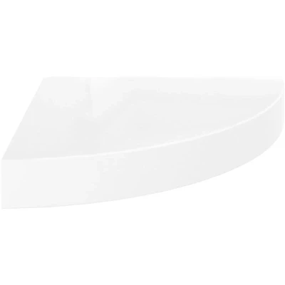 Image of Floating Corner Shelf High Gloss White 25x25x3.8 cm MDF