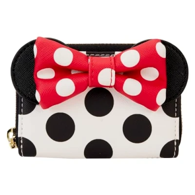 Image of LOUNGEFLY Rotary Card Holder Minnie Rocks Classic Polka Dots