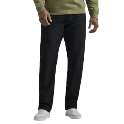 Image of Lee Men&#039;s Big &amp; Tall Legendary Relaxed Straight Jean, Overdye Black, 44W x 32L