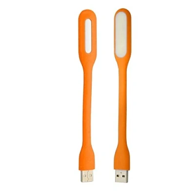 Image of ZMA Mini USB LED Light Lamp Pack of 2 Powered Light, for Laptop Computer Keyboard, Flexible Gooseneck Reading Portable (Orange)