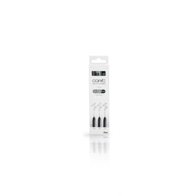 Image of Copic Multiliner, Grey and Black, Pack Of 3, Medium, For Art &amp; Crafts, Colouring, Graphics, Highlighter, Design, Anime, Professional Beginners, Supplies Colouring Books
