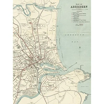 Image of Artery8 Map 1934 Aberdeen City Scotland Plan Chart Extra Large XL Wall Art Poster Print