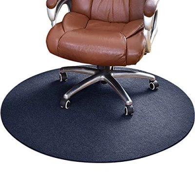 Image of GGoty Round Floor Chair Mat,Carpet Protector Non slip Pad Mat for Rolling Chairs Desks Living Room Office Home (80(diameter),Dark grey)