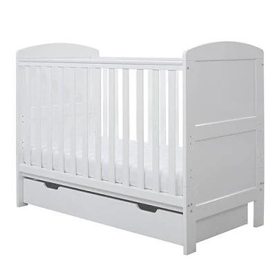 Image of Ickle Bubba Coleby Mini Cot Bed, Under Drawer and Fibre Mattress White
