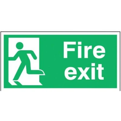 Image of Sitesafe Fire Exit Man Left Rigid PVC Sign 300 x 150mm