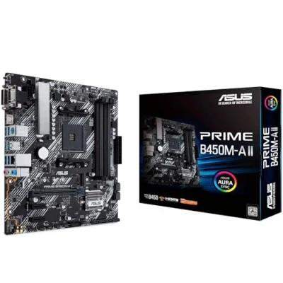 Image of ASUS PRIME B450M A II, AMD AM4, MATX, 128GB DDR4, 4DIMM, HDMI, DVI, D SUB, PCIE