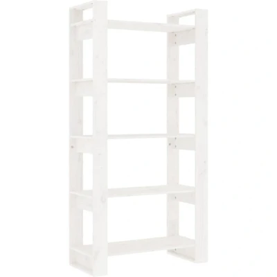 Image of vidaXL Book Cabinet/Room Divider White 80x35x160 cm Solid Wood