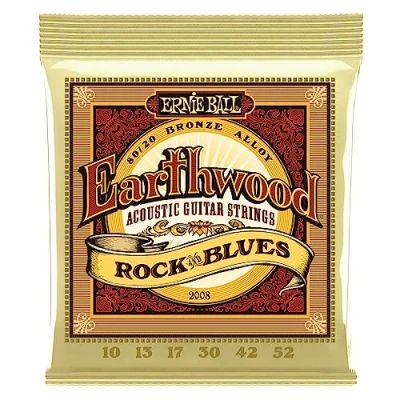 Image of Ernie Ball Earthwood Rock and Blues w/Plain G 80/20 Bronze Acoustic Guitar Strings 10 52 Gauge