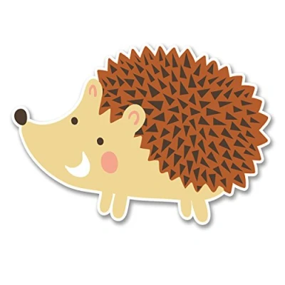 Image of 2 x 10cm Happy Hedgehog Vinyl Sticker Decal Laptop Car Helmet Kids Animal #6240 (10cm Wide 7cm Tall)