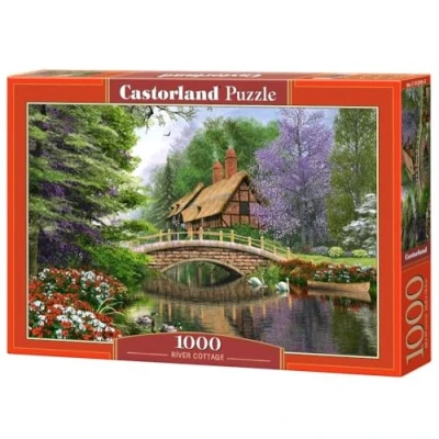 Image of Castorland CSC102365 Hobby Panoramic River Cottage Jigsaw Puzzle, 1000 Pieces Set, Multicolour