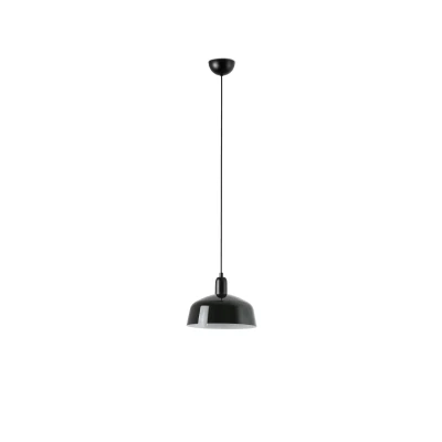 Image of Tatawin Medium Dome Pendant Ceiling Light Black, Gloss Black 1x E27